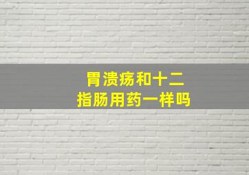 胃溃疡和十二指肠用药一样吗