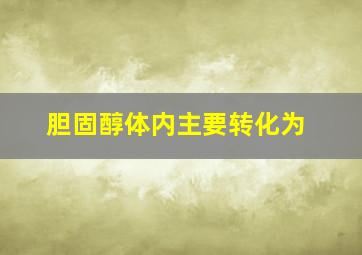 胆固醇体内主要转化为