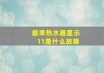 能率热水器显示11是什么故障