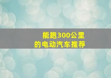 能跑300公里的电动汽车推荐