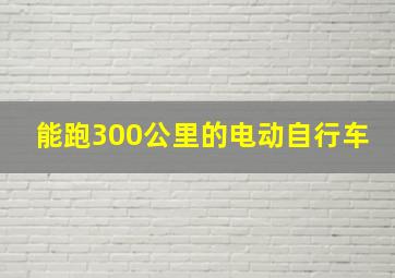 能跑300公里的电动自行车