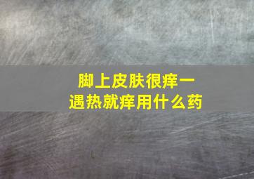 脚上皮肤很痒一遇热就痒用什么药