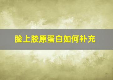 脸上胶原蛋白如何补充