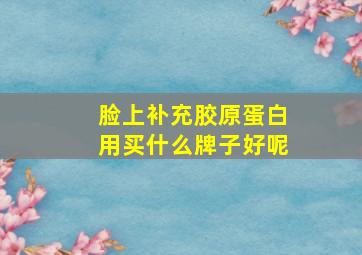 脸上补充胶原蛋白用买什么牌子好呢