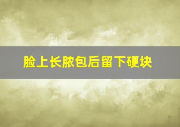 脸上长脓包后留下硬块