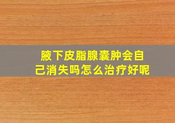 腋下皮脂腺囊肿会自己消失吗怎么治疗好呢