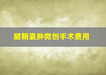 腱鞘囊肿微创手术费用