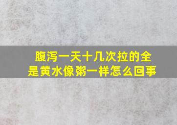 腹泻一天十几次拉的全是黄水像粥一样怎么回事