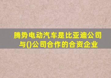 腾势电动汽车是比亚迪公司与()公司合作的合资企业