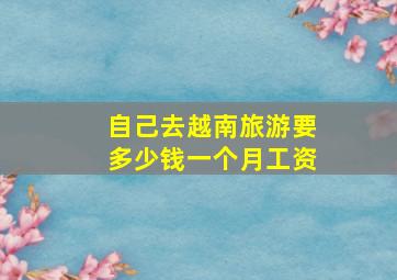 自己去越南旅游要多少钱一个月工资