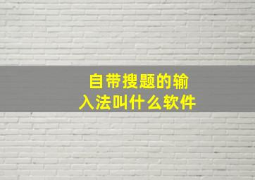 自带搜题的输入法叫什么软件