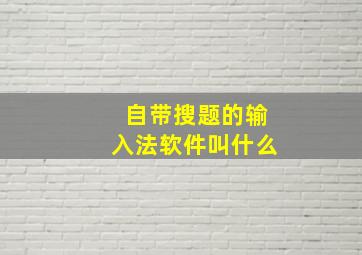 自带搜题的输入法软件叫什么