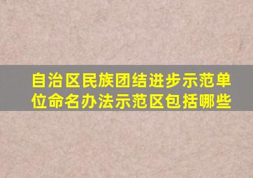 自治区民族团结进步示范单位命名办法示范区包括哪些