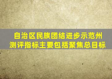 自治区民族团结进步示范州测评指标主要包括聚焦总目标