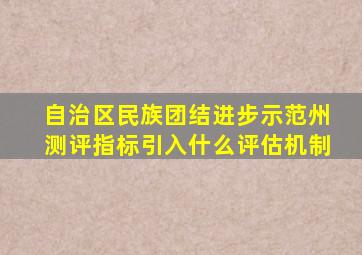 自治区民族团结进步示范州测评指标引入什么评估机制