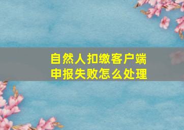 自然人扣缴客户端申报失败怎么处理