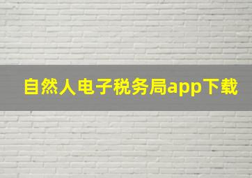 自然人电子税务局app下载