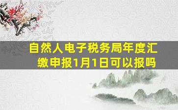 自然人电子税务局年度汇缴申报1月1日可以报吗