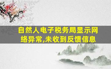 自然人电子税务局显示网络异常,未收到反馈信息