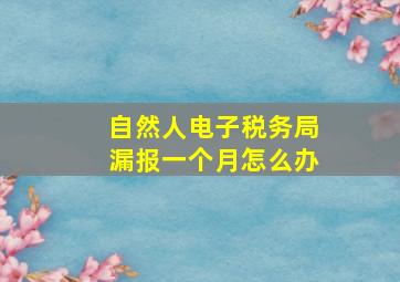 自然人电子税务局漏报一个月怎么办