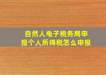 自然人电子税务局申报个人所得税怎么申报