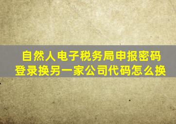 自然人电子税务局申报密码登录换另一家公司代码怎么换