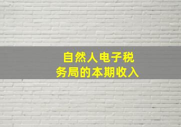 自然人电子税务局的本期收入