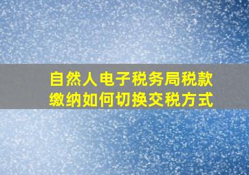 自然人电子税务局税款缴纳如何切换交税方式