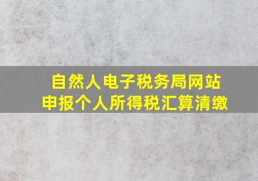 自然人电子税务局网站申报个人所得税汇算清缴