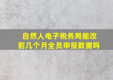 自然人电子税务局能改前几个月全员申报数据吗