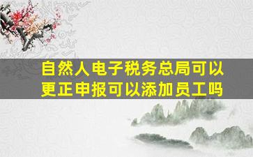 自然人电子税务总局可以更正申报可以添加员工吗