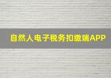 自然人电子税务扣缴端APP