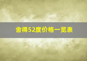 舍得52度价格一览表