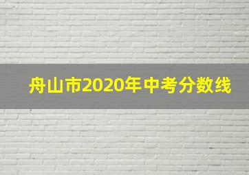 舟山市2020年中考分数线