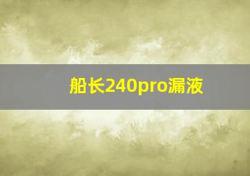 船长240pro漏液