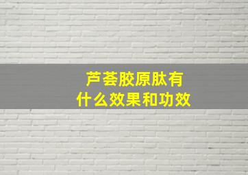 芦荟胶原肽有什么效果和功效