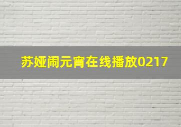 苏娅闹元宵在线播放0217