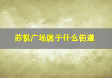 苏悦广场属于什么街道