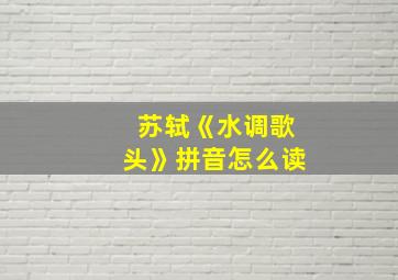 苏轼《水调歌头》拼音怎么读