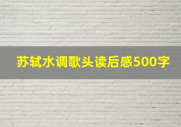 苏轼水调歌头读后感500字