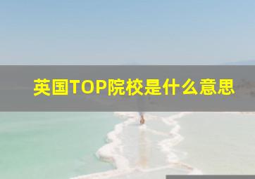 英国TOP院校是什么意思