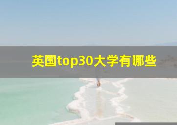 英国top30大学有哪些