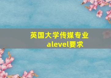 英国大学传媒专业alevel要求