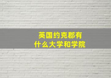 英国约克郡有什么大学和学院