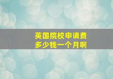 英国院校申请费多少钱一个月啊