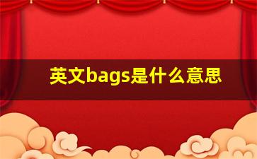 英文bags是什么意思