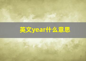 英文year什么意思