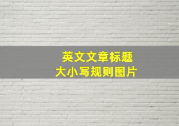 英文文章标题大小写规则图片