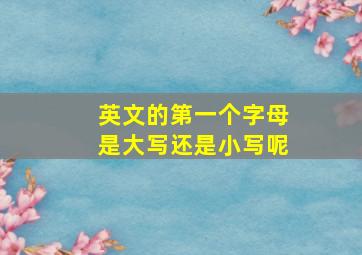 英文的第一个字母是大写还是小写呢