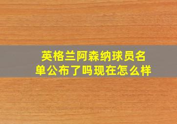 英格兰阿森纳球员名单公布了吗现在怎么样